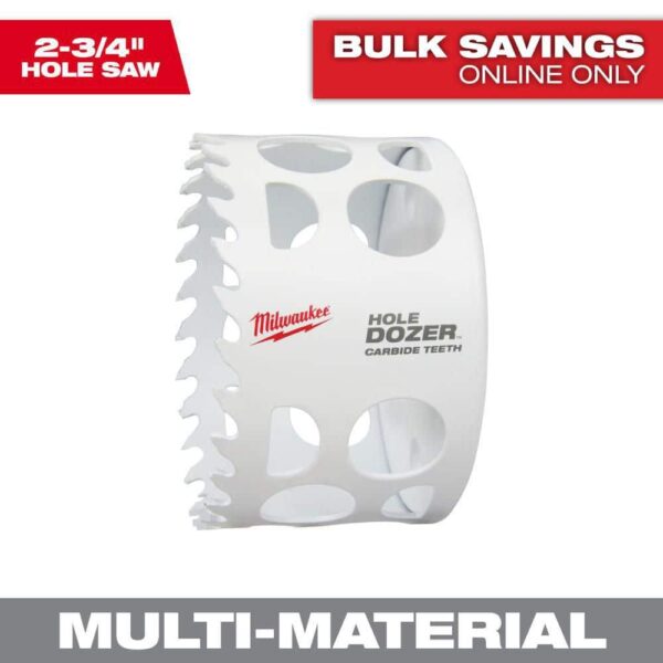 Scie-cloche Milwaukee Tool HOLE DOZER 2-3/4 avec dents au carbure 49-56-0731