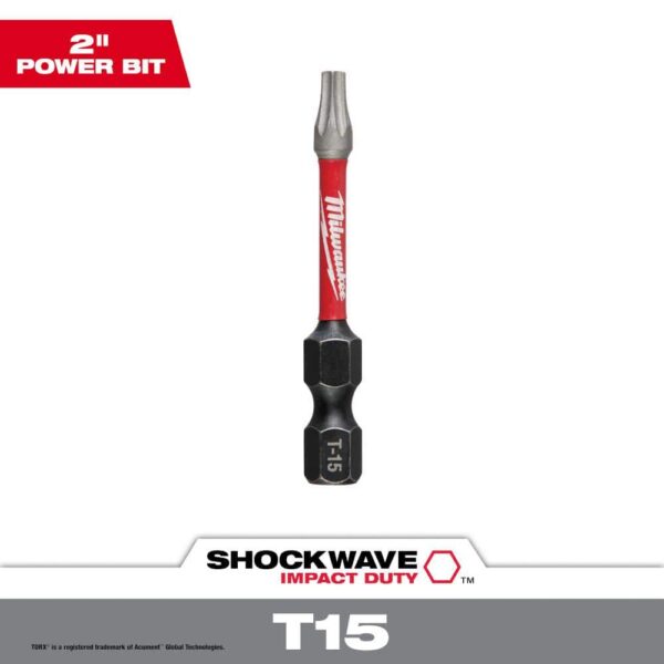 Milwaukee Embout Torx T15 1/4&Prime; (2) 48-32-4483