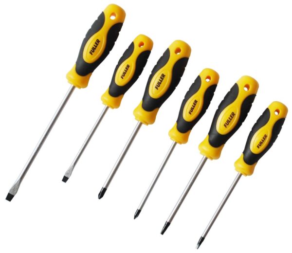 Ensemble 6 tournevis chrome-vanadium confortables Fuller 121-2006